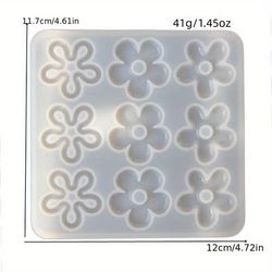 TEMU 1pc Diy Resin Drop Glue Resin Flower Pendant Silicone Mold Round Lure Handmade Flower Strap Necklace Pendant Casting Silicone Mold