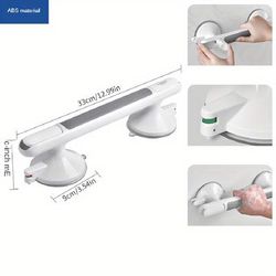 1pc Toilet Armrest Rail, Elderly Safety Non-slip Handle, Bathroom Punch-free Vacuum Suction Cup Anti-fall Handle, Shower Room Armrest