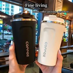 1pc Double Layer Large Capacity Stainless Steel Vacuum Travel Cup Reusable Insulated Vacuum Cup For Coffee, Tea And Soda - Keep Your Drinks Cold & Hot