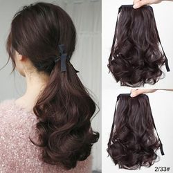 Ponytail Hair Extensions With Ribbon Tie Black Heat Resistant Synthetic Hair Extension Ponytail Hair Piece Hair Accessories