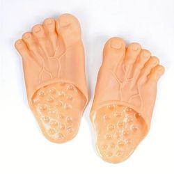 1pair/2/3pairs, Funny Cool Giant Feet Slippers, Barefoot Shoes, Halloween Carnival Cosplay Photo Props, Casual Home Leisure Larp Party Supplies, Stage Performance Accessories