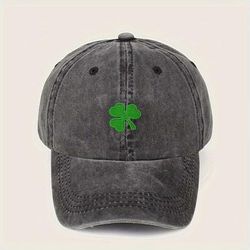 St. Patrick's Day Baseball Classic Clover Irish Shamrock Embroidered Dad Hats Lightweight Adjustable Washed Distressed Hat For Women Men