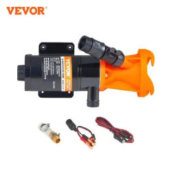 VEVOR RV Portable Macerator Pump 12V 12GMP with Detachable Quick Connection Valve Metal Hose Clamp