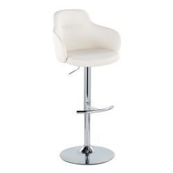 Boyne Adjustable Barstool - Set Of 2 by Lumisource in Chrome White