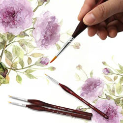Eval 7pcs Detail Set di pennelli per unghie per pennelli per pittura acrilica in miniatura per