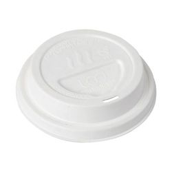 Eco Products EP-BHCSCLIDNFAL GreenStripe Dome Lid for 10 to 20 oz Hot Cups - Molded Fiber, White, Paper