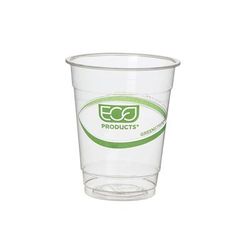 Eco Products EP-CC7-GS 7 oz GreenStripe Disposable Cold Cup - PLA, Clear