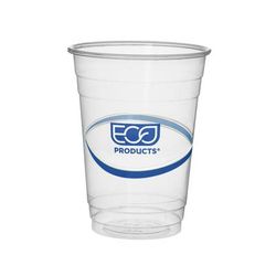 Eco Products EP-CR16 16 oz BlueStripe Disposable Cold Cup - PET, Clear, Case of 1000