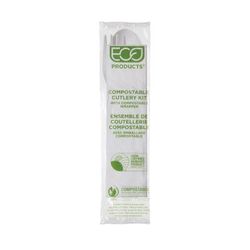 Eco Products EP-S015 6" Plantware Disposable Cutlery Set - PLA, White