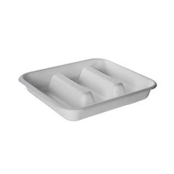 Eco Products EP-SCS73NFA 7" Square Vanguard WorldView Taco Tray - Molded Fiber, White