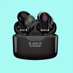 Wireless Headphones True Wireless Earbuds With Noise Cancelling Mic 48hrs Playtime Led Display Ear Buds For Android/ios.