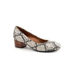 Women's Lynn Heeled Pump by SoftWalk in Black White Snake (Size 7 1/2 M)