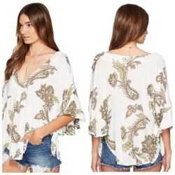 Free People Tops | Free People Maui Wowie Flowy Floral Boho Top | Color: Purple/White | Size: Xs