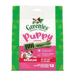 Puppy Regular Size Natural Dental Dog Treats, 12 oz. Pack (12 Treats)