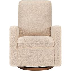 Babyletto Cali Pillowback Swivel Glider - Chai Shearling w/Dark Wood Base