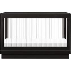 Babyletto Harlow Acrylic 3-in-1 Convertible Crib w/Toddler Bed Conversion Kit - Black / Acrylic