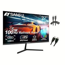Computer Monitors 27 Inch 100hz Ips Usb Type-c Fhd 1080p Hdr10 Built-in Speakers Hdtv Dp Game Rts/fps Tilt Adjustable For Working And Gaming (es-27x3 Type-c Cable & Hdtv Cable Included)