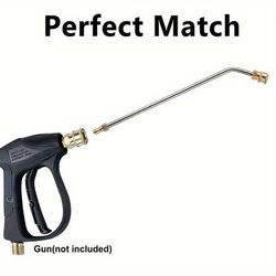 1pc High Pressure Washer Wand Extension, Undercarriage And Gutter Cleaner Attachment, 1/4 Inch Quick Connect, 5000psi