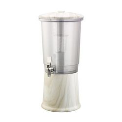 Service Ideas CBDDW3GSSWM 3 gal Beverage Dispenser w/ Infuser - Tritan Container, White Marble Base