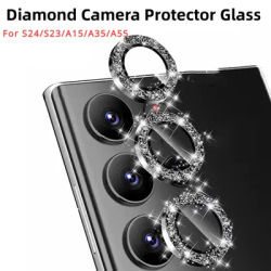 Vetro di protezione dell'obiettivo del diamante per Samsung Galaxy S24 S23 Ultra A15 A35 A55 A14 A24