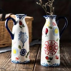 1pc Unique Ceramic Rural Dried Flower Vase - Perfect For Aesthetic Room DÃ©cor, Spring Home DÃ©cor