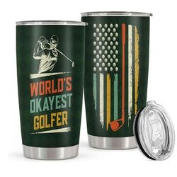 1pc 20oz Stainless Steel Tumbler, Golf Life Print Double Wall Vacuum Insulated Travel Mug, Gifts For Parents, Relatives And Birthday Gifts, Valentine's Day Gifts, Father's Day Gifts