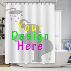 1pc Personalized Shower Curtain With Hooks, Waterproof Shower Curtain, Bathroom Partition, Bathroom Accessories