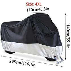 TEMU Durable Motorcycle & Bicycle Cover With & Carry Bag - Fit For 4xl To L Sizes, Protection, Indoor/outdoor Use, Bike Cover For Motorcycle, Secure Storage Solution, Weatherresistant Material