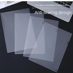 TEMU Alanda A4 Plastic File Folders - 60/30/10pcs, L-shaped Transparent Document Protectors For Office Organization
