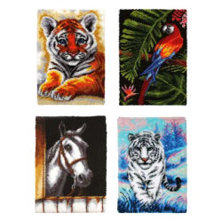 Latch DIY Rug Making Kit Embroidery Carpet Set DIY Rug Crochet Yarn Kits Crochet Carpet Carpet Making Kit for Festival Adults