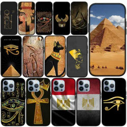 Egypt Nefertiti Anubis Ankh Phone Cover Case for Apple iPhone 15 14 Plus 13 12 Mini Pro Max XR +