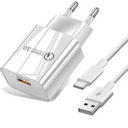 18W Quick Charge 3.0 Fast Charger Wall Charger Type C Cable For Xiaomi 11 10 Redmi 8 9 Note 7 8 9