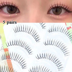 5 pairs Noglue Individual False Eyelashes U-type Eyelash Extensions Korean Girl Group Eye Nature Artificial Idol lashes Makeup