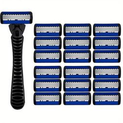 TEMU Men's Shaving Razor Set, 6-layer Blades Razor, Replacement Baldes, Men's Manual Razor Shaving Knife Beard Trimmer