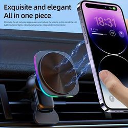15w Magnetic Car Wireless Charger Mount Fast Charging Air Ventmagnet Car Phone Holder Stand, For Iphone 15/14/13/12 Pro Max