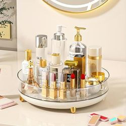 Household Rotatable Cosmetic Storage Box Vanity Table Desktop Makeup Brush Lipstick Perfume Skin Care Products Showcase