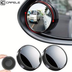 2pcs Blind Spot Car Mirrors, 2in Reusable Round Hd Glass Convex 360Â° Wide Angle Side Rear View Mirror With Sucker For Cars Suv And Trucks