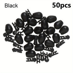 TEMU 50pcs Quick Change Fishing Beads - Abs Connectors For Easy Tackle Adjustments, Black
