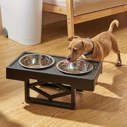 TEMU Elevated Pet Feeder With 2 Stainless Steel Bowls, 19.09 X 9.92 X 11.81 Inches, Removable Raised Dog Bowl Stand, Non-slip, Smooth Corners, For Food & Water