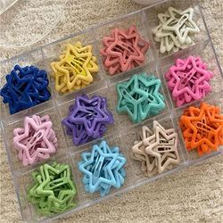 20pcs/40pcs Colorful Hollow Out Star Shaped Hair Side Clips Cute Hair Fringe Clips Trendy Hair Barrettes For Women And Girls