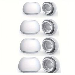 TEMU (4 Pairs) Replacement Earbuds For Airpods Pro And Airpods Pro 2 With Noise Cancelling Hole, Silicone Earbuds For Airpods Pro With Portable Storage Case (xs,s,m,l)