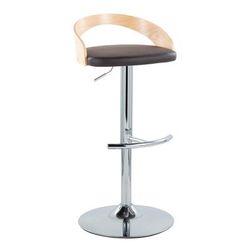 Grotto Adjustable Barstool - Set Of 2 by Lumisource in Chrome Natural Brown