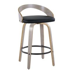 Grotto 26" Fixed-Height Counter Stool - Set Of 2 by Lumisource in Light Gray Black