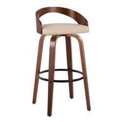 Grotto 30" Fixed-Height Barstool - Set Of 2 by Lumisource in Walnut Black Cream