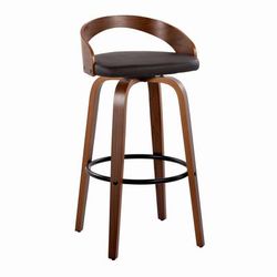 Grotto 30" Fixed-Height Barstool - Set Of 2 by Lumisource in Walnut Black Brown