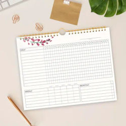 1pc custom Tracker Calendar To Do List Planner rilegato a spirale diario settimanale settimanale e