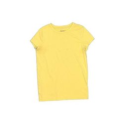 Cat & Jack Short Sleeve T-Shirt: Yellow Solid Tops - Kids Girl's Size Large