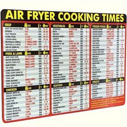 1pc, Air Fryer Cheat Sheet Magnets, Extra Large Easy To Read Air Fryer Accessories, Magnetic Air Fryer Cooking Time Chart, Kitchen Gadget Reference Guide, Various Air Fryer Foods, Air Fryer Accessorie