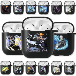Coque Airpods Pro 3 2 1 Ichigo Rukia Renji, étui pour écouteurs Bluetooth, dessin animé japonais, noir