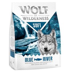 2 x 1kg Soft "Blue River" - Salmon Wolf of Wilderness Dry Dog Food